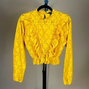 Forever 21 - Ruffled Gold Laced Top Small